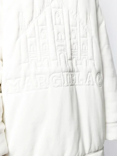 Shop Mm6 Maison Margiela Oversized Padded Sweater In White