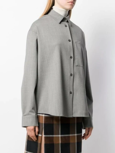 Shop Duo Oversized Long-sleeve Shirt In Grey