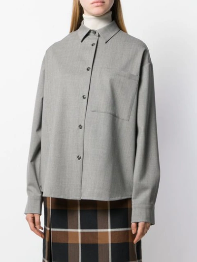 Shop Duo Oversized Long-sleeve Shirt In Grey