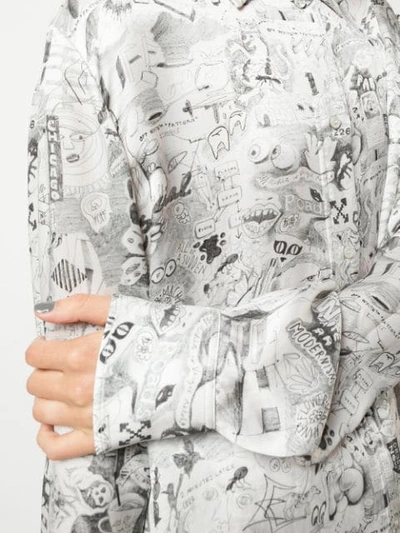 Shop Off-white Sketch Print Mid-length Shirt In White