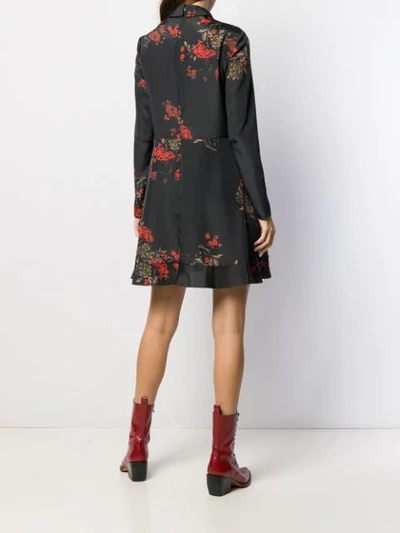 Shop Red Valentino Red(v) Floral Print Mini Dress In Black