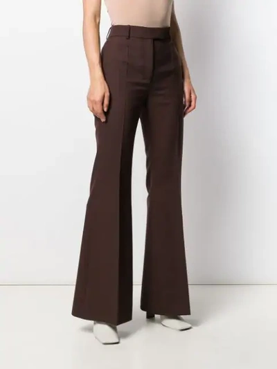 Shop Joseph Valmy Flared Trousers In Brown
