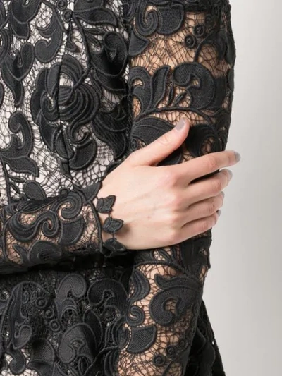 Shop Nha Khanh Lace Off-the-shoulder Dress In Black