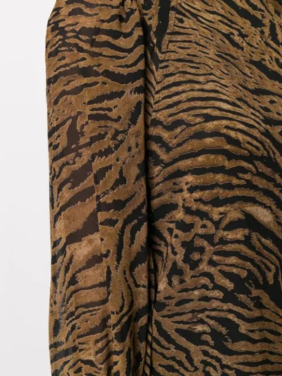 Shop Ganni Tiger-print Dress In Brown