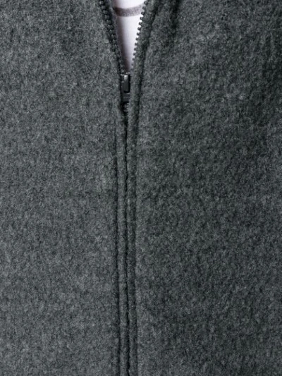 Shop Aspesi Knitted Hooded Jacket In Grey