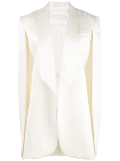 Shop Marina Moscone Cape Jacket In White
