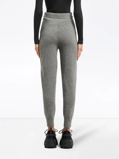 Shop Prada Cashmere Knitted Leggings In Grey