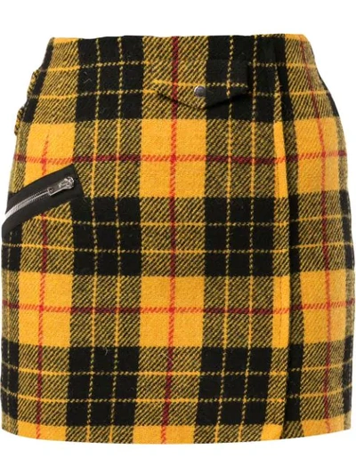 Shop Yang Li Check Pattern Mini Skirt In Yellow