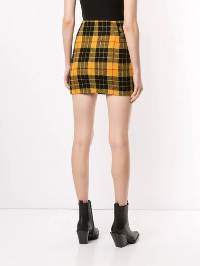 Shop Yang Li Check Pattern Mini Skirt In Yellow