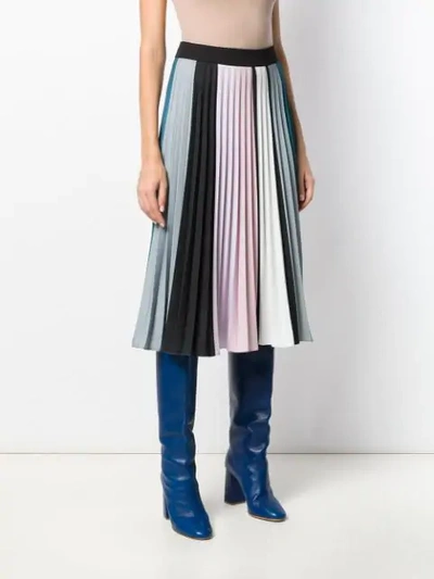 Shop Ssheena Colour Block Pleated Skirt In Blue