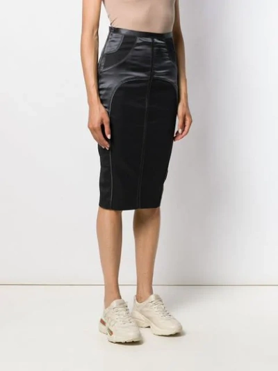 Pre-owned Gucci 2000's Panelled Pencil Skirt In Grey