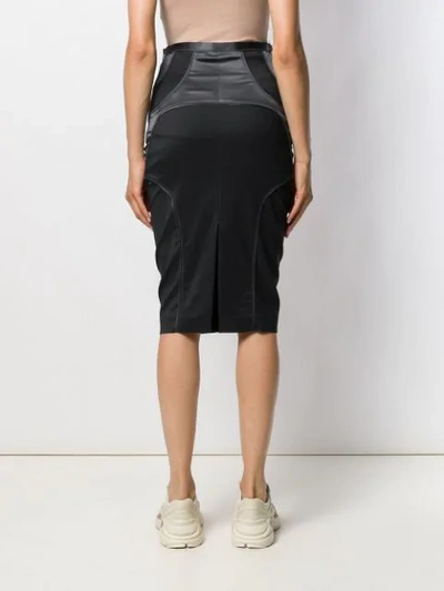 Pre-owned Gucci 2000's Panelled Pencil Skirt In Grey