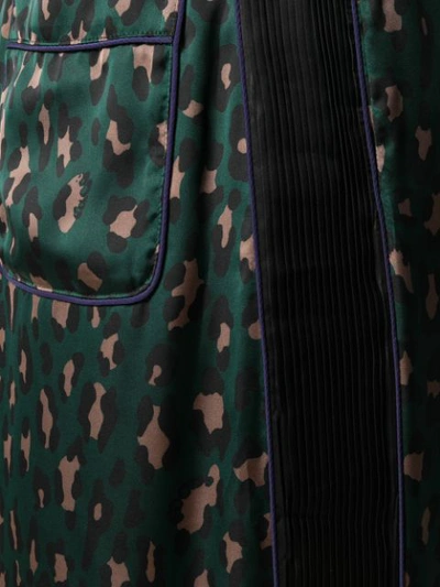 SACAI 长款豹纹半身裙 - 绿色