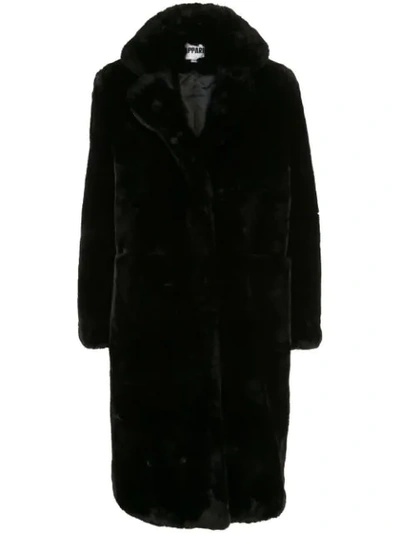 Shop Apparis Laure Oversized Faux-fur Coat In Black