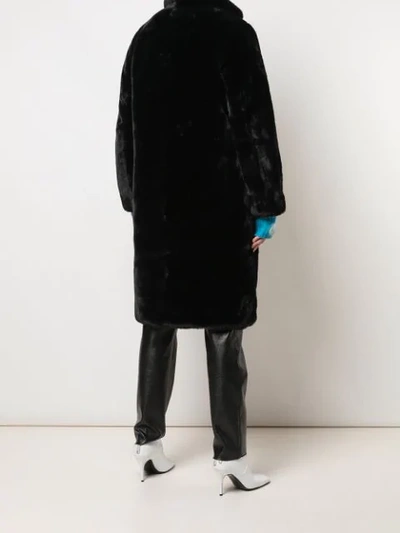 Shop Apparis Laure Oversized Faux-fur Coat In Black