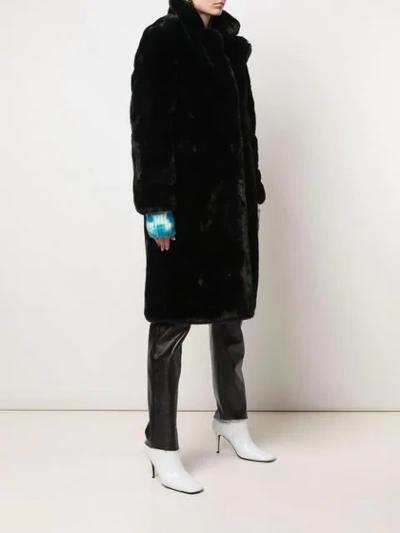 Shop Apparis Laure Oversized Faux-fur Coat In Black