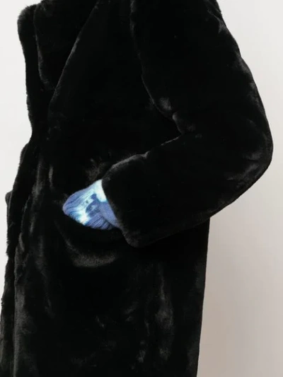 Shop Apparis Laure Oversized Faux-fur Coat In Black