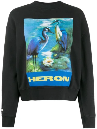 Shop Heron Preston Logo Graphic Print Sweatshirt In Black