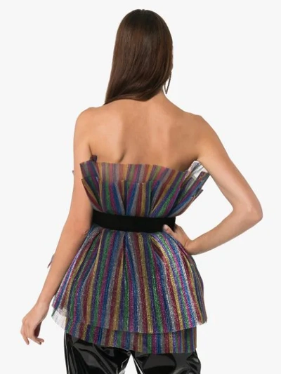 Shop Attico Layered Pleat Top In Multicolour