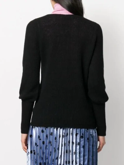 Shop Chiara Bertani Ribbed Knit Jumper In Black