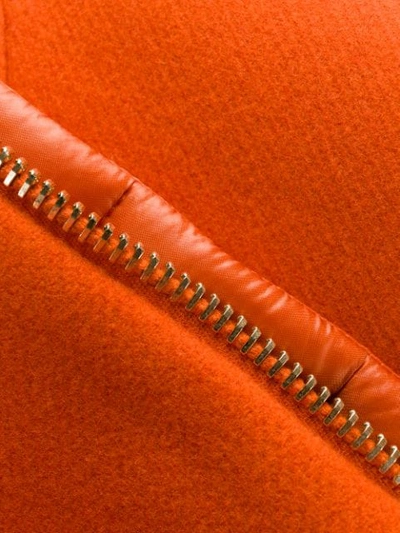 Shop Herno Layered Zip-up Coat In Orange