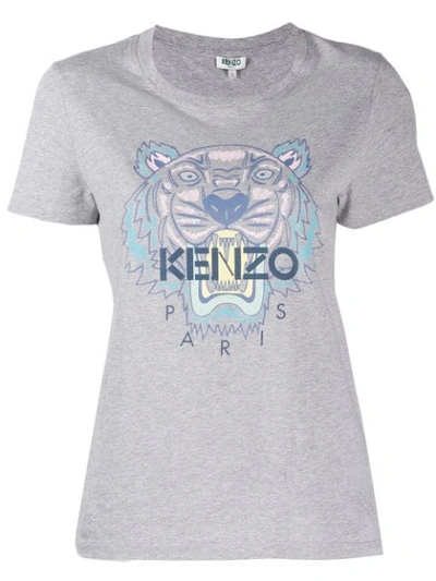 Shop Kenzo Logo Printed T-shirt - Grey