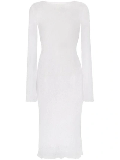Shop Ambra Maddalena Andy Sheer Midi Dress In White