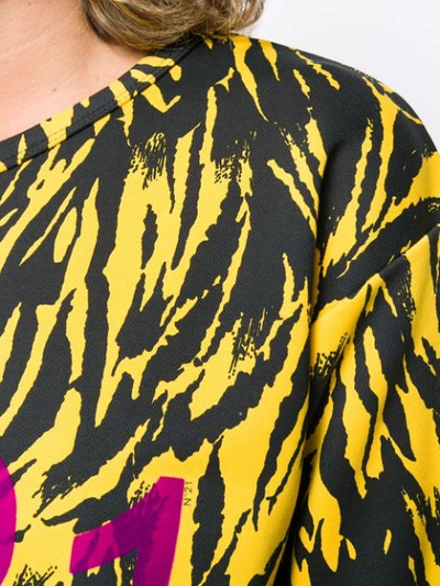 Shop N°21 Animal Print Logo Sweatshirt In Yellow