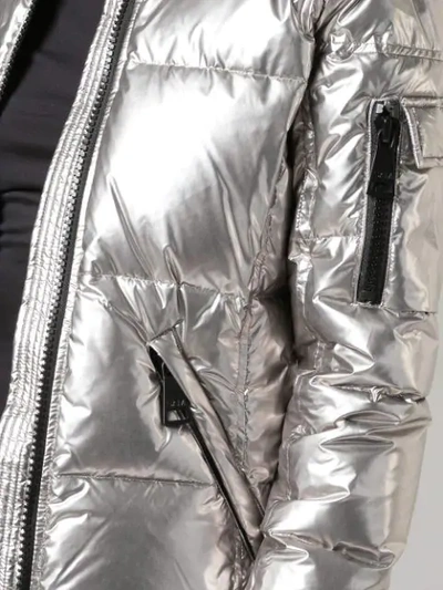 Shop Sam. Freestyle High-neck Puffer Jacket In Silver