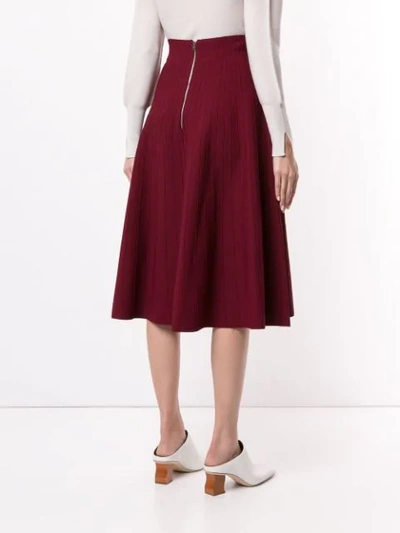 Shop Casasola High Waisted Ribbed Skirt In Red