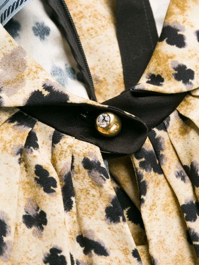 Shop Prada Animal Print Draped Dress - Braun In Brown