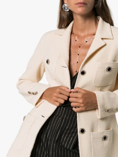 Shop Alessandra Rich Fitted Jacket In Neutrals