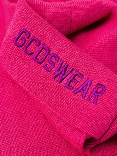 Shop Gcds Turtle Neck Logo Jumper In Pink