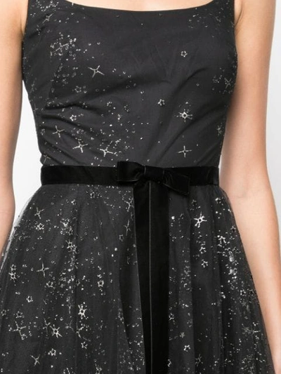 Shop Marchesa Notte Star Glitter Tulle Tea Length Dress In Black