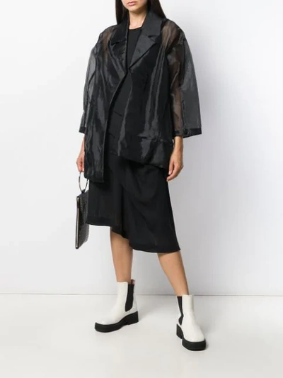 Pre-owned Comme Des Garçons 1997 Sheer Oversized Coat In Black