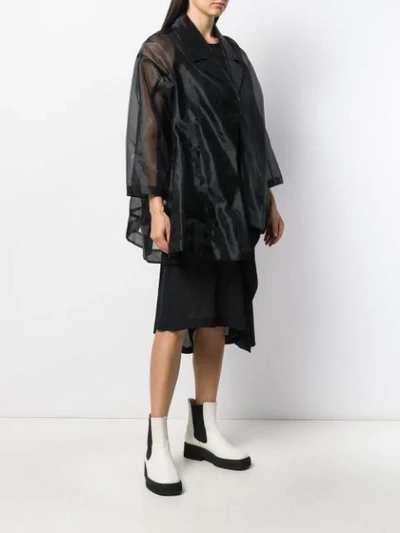 Pre-owned Comme Des Garçons 1997 Sheer Oversized Coat In Black