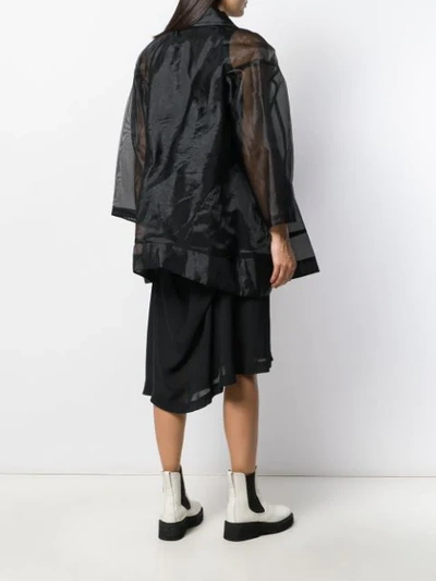 Pre-owned Comme Des Garçons 1997 Sheer Oversized Coat In Black
