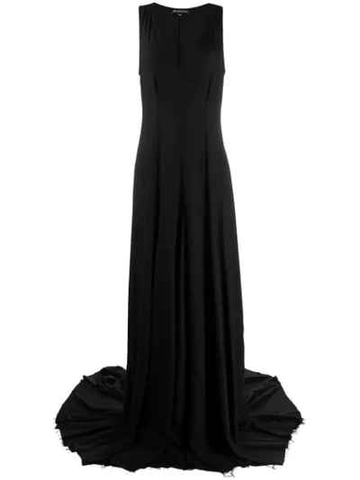 Shop Ann Demeulemeester V-plunge Gown In Black