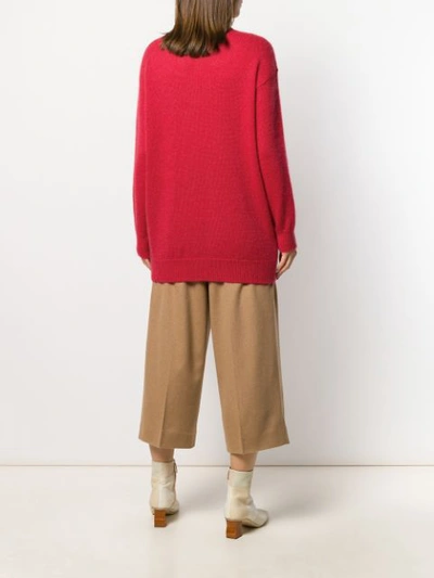 Shop Max Mara Oversized Knitted Sweater In Red