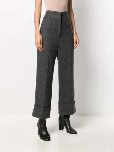 Shop Lemaire High-waisted Textured Trousers In Grey