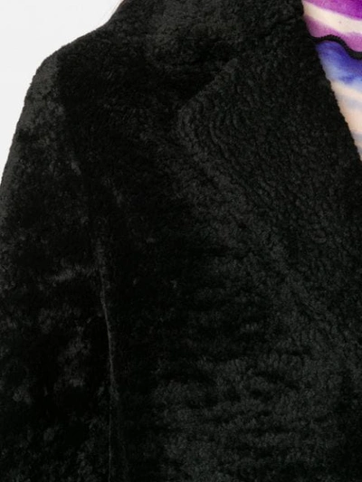Shop Simonetta Ravizza Belted Shearling Coat In Black