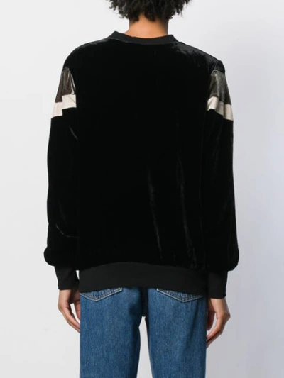 Shop Gold Hawk Velvet-effect Bomber Jacket In Black