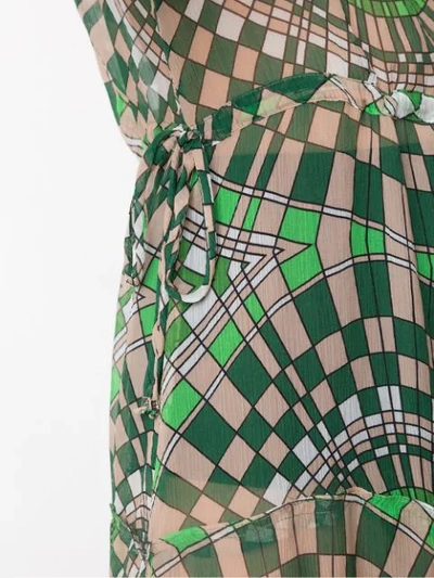 Shop Amir Slama Printed Silk Maxi Dress In Green