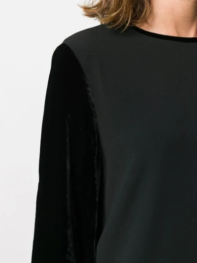 Shop Antonelli Velvet Sleeved Dress In Black