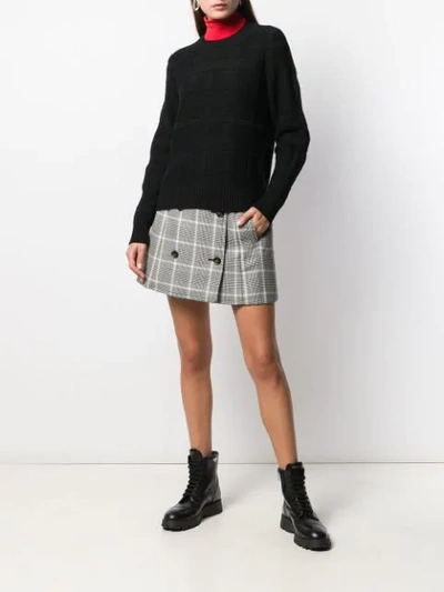 Barrie Tartan Pattern Jumper In Black