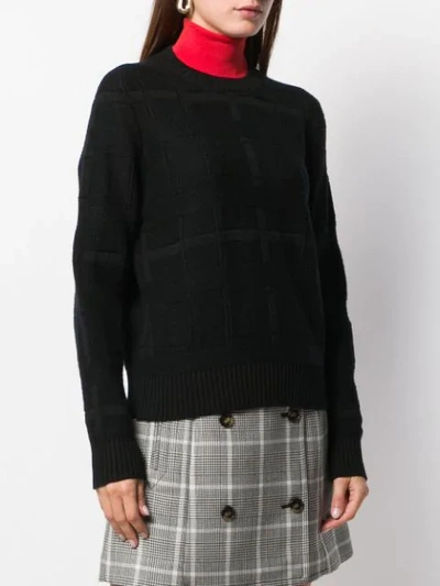 Barrie Tartan Pattern Jumper In Black