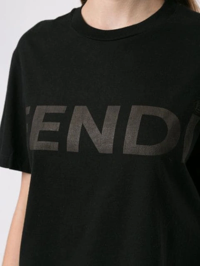 Pre-owned Fendi Logo Print T-shirt In Black