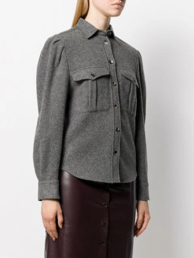 Shop Isabel Marant Patch Chest Pockets Shirt In Grey