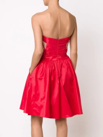 Shop Marchesa Notte Strapless Cocktail Dress In Red