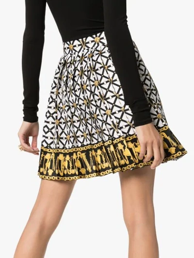 Shop Versace Medusa Motif Pleated Mini Skirt - Black